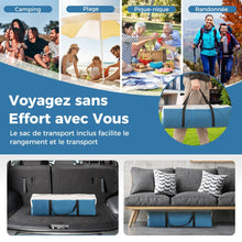Load image into Gallery viewer, Tente de Camping pour 5 Personnes Tente Dôme Étanche avec Porte et Fenêtres en Maille Sac de Transport 248x248x230cm Bleu + Blanc -