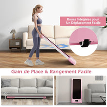 Load image into Gallery viewer, Tapis de Course Mince Tapis de Jogging avec Capacit de 120 Kg Tlcommande et cran Led Inclinable  Roulettes Tapis de Course  Glisser Gris/Noir/Rose -