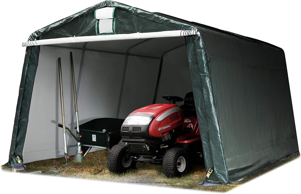 TOOLPORT 3,3 x 4,8 m Garage, abri de Stockage, PE 450 N, Tente Garage Vert foncé