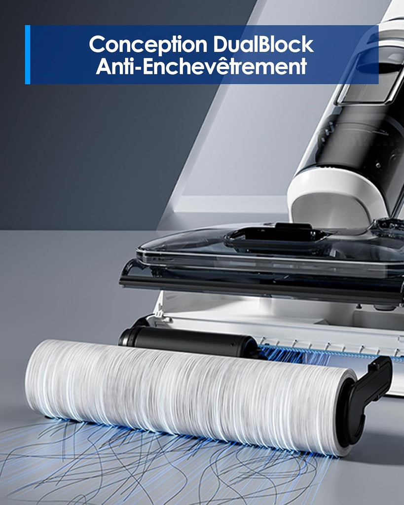 Tineco Aspirateur Balai sans Fil Floor One S6 Stretch Lite Aspirateur Laveur, S’aplatit à 180°, Auto-Nettoyage, Longue Autonomie, Nettoyage des Bords de 2 côtés