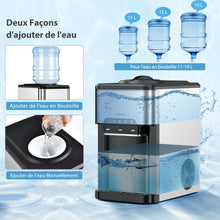 Load image into Gallery viewer, Machine à Glaçons 3 en 1 avec Distributeur d'Eau Froide/Chaude 20 kg en 24h Cube de Glace 6-13 min pour Maison Bureau Bar -