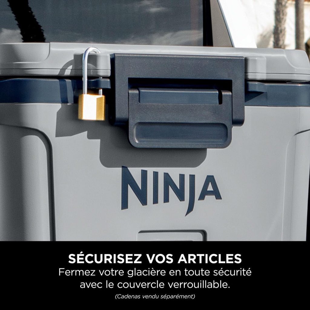 Ninja FrostVault Hard Cooler Glacière de Haute qualité, Conserve la Glace Jusqu' Jours, tiroir Rangement Sec intégré à température de réfrigérateur
