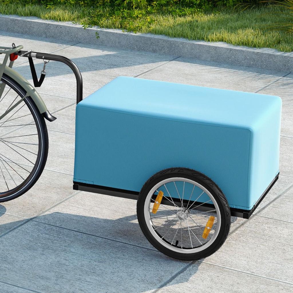 Remorque de Vlo avec Cadre Pliable Charge 55 kg Chariot pour Vlo avec Housse en Tissu Oxford Roues  Air de 40聽cm Rflecteurs Bleu -
