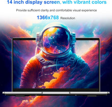 Load image into Gallery viewer, Ordinateur Portable 14 1" Pouces laptop 6 Go de RAM 128 Go de SSD N4000 Celeron Dual-Core Wi-Fi Bluetooth 2 4/5 0G 1366 * 768 IPS Design sans Ventilateur Inclus une Souris Clavier à Membrane.