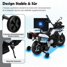 Load image into Gallery viewer, Moto lectrique 12V/7AH pour Enfants 6km/h Modle Policier avec Klaxon Musique Sirne Phares pour 3-8 Ans -