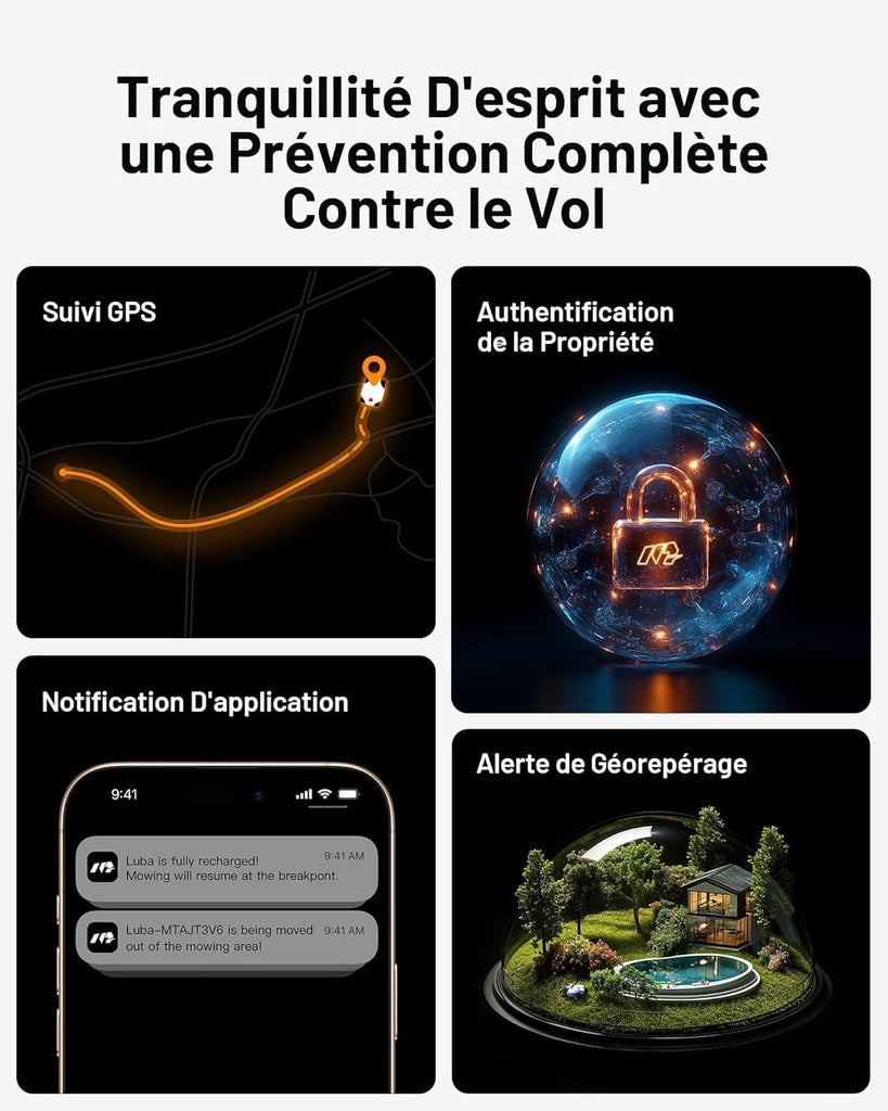 MAMMOTION LUBA 2 AWD 3000X Robot Tondeuse sans Fil Périphérique, NetRTK+Vision, Aucune Antenne RTK Requise, Recommandé 3000m², Pentes à 80%, Hauteur de Coupe 25-70 mm,avec Module 4G