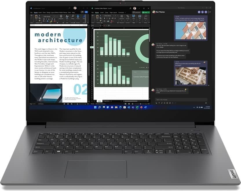 Lenovo (17 3 Zoll IPS FHD Ordinateur Portable Intel Core U300 13th Gen 5 cœurs 4.40 GHz 16 Go DDR4 512Go SSD Intel UHD HDMI Cam BT WLAN Windows 11 Clavier AZERTY [français] - #8151