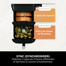 Load image into Gallery viewer, Foodi FlexDrawer Air Fryer,Dual Zone Avec Sparateur Amovible,Grand Tiroir de 10,4 L,7-en-1,Double Zone,Sans Huile,Pices Antiadhsives Compatibles Au Lave-Vaisselle,Noir AF500EU