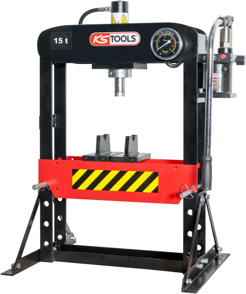 KS Tools - 160.0112 - Presse hydraulique d'établi - presse hydraulique 15 tonnes - Pompe hydraulique 2 vitesses