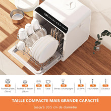 Load image into Gallery viewer, Karlxtom Lave-vaisselle de table, Mini Lave-vaisselle avec Comman destactiles à LED, 45CM, 6 Programmes, Lavage des fruits, Soins Pour Bébés