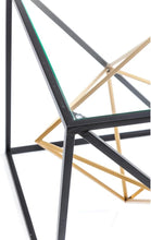 Load image into Gallery viewer, Kare Design Table d'Appoint Prisma, Or/Noir, Verre, Acier, Moderne, Table de Salon, Meuble, Deco Intérieur, Decoration Chambre, Maison, 45x45x45cm