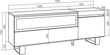 Load image into Gallery viewer, Skraut Home | Meuble TV | Banc Télé | Grand Espace de Rangement | 150x57x35cm | pour Les TV jusqu'à 65" | Cheminée électrique | Design Industriel | Style Moderne | Chêne