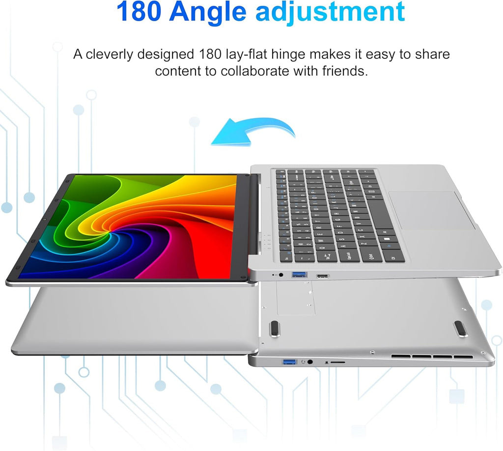 Ordinateur Portable 14 1" Pouces laptop 6 Go de RAM 128 Go de SSD N4000 Celeron Dual-Core Wi-Fi Bluetooth 2 4/5 0G 1366 * 768 IPS Design sans Ventilateur Inclus une Souris Clavier à Membrane.