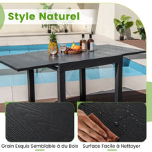 Load image into Gallery viewer, Table de Jardin Extensible en Aluminium Ajustable de 80 à 160 CM Table à Manger Rectangulaire pour 4-6 Personnes Gris/Naturel -