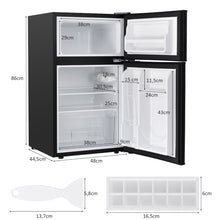 Load image into Gallery viewer, Réfrigérateur Compact Mini-réfrigérateur 90 L Congélateur Séparé avec Design à 2 Portes Fonctionnement Silencieux Blanc/Gris/Noir -