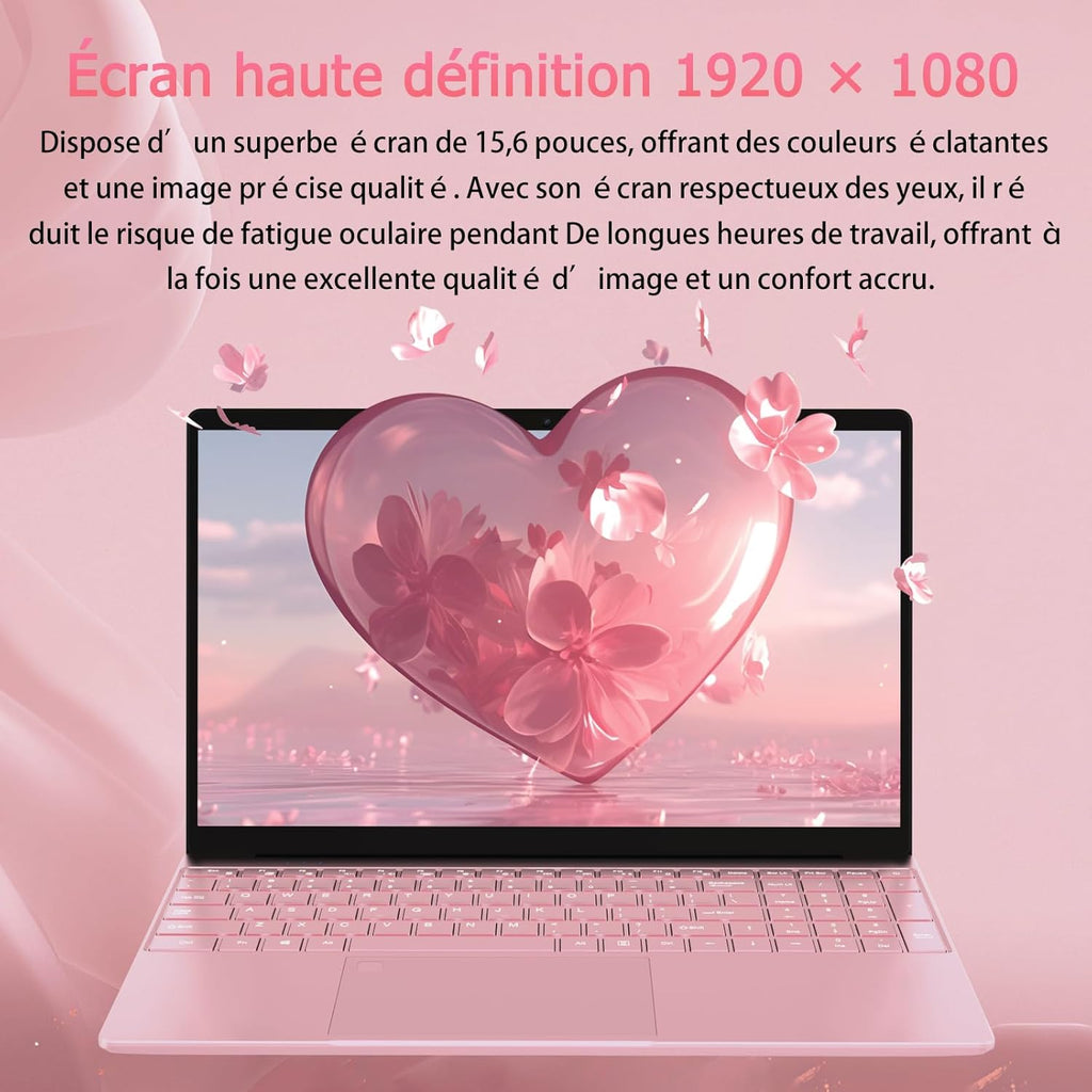 Pryloxen Ordinateur Portable Ultra-Fin 15 6" FHD IPS - Processeur Celeron N150 3 4 GHz 32 Go DDR4/1 to SSD Clavier Rétroéclairé Wi-FI 5G & Batterie 8000 mAh (360 × 275 × 18 mm 1 679 kg)