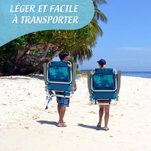 Load image into Gallery viewer, Lot de 2 Chaises de Camping Plage Pliante Table Enroulable en Aluminium Appui-tête Dossier Réglable à 5 Positions 6 Couleurs au Choix -