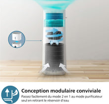 Load image into Gallery viewer, Philips Purificateur d'air et humidificateur 2 en 1 Séries 3000, 131 m2, Filtres NanoProtect HEPA et à charbon actif éliminant 99,97% des particules invisibles, Blanc (AC3737/10)