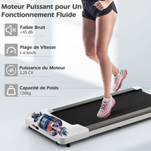 Load image into Gallery viewer, Tapis de Course Mince Tapis de Jogging avec Capacit de 120 Kg Tlcommande et cran Led Inclinable  Roulettes Tapis de Course  Glisser Gris/Noir/Rose -