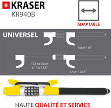 Load image into Gallery viewer, KRASER KR940B Antivol Voiture à Code Sécurité Maximale, Canne Jaune Plus Visible et Dissuasif, Robuste Bloque Volant avec Marteau d'Urgence, Bloc Barre Anti Vol Universel pour Auto, Camping-Car