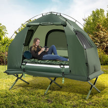 Load image into Gallery viewer, Tente de Camping avec Lit pour 1 Personne Lit de Camping Pliant 5 en 1 avec Matelas Pneumatique Oreiller Sac de Couchage Tente Surélevée Étanche -