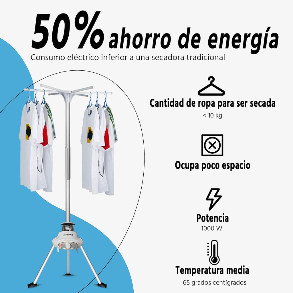 Secamatic Turbo Plus de Xsquo Useful Tech - Séchoir à linge portable sans frottement par air chaud de 1000 W