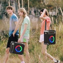Load image into Gallery viewer, JYX Machine de Karaoké, avec 3 Microphones sans Fil et lumières DJ, Bluetooth Speaker pour Les réunions de Famille/Le Camping en Plein air/la fête sur la Plage