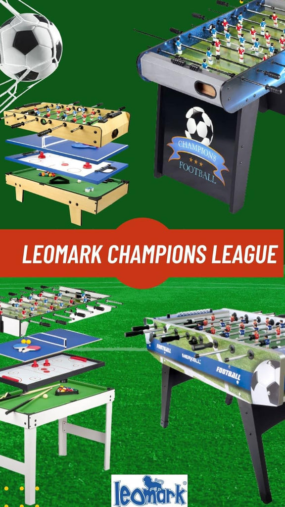 Leomark Table 4 Jeux en 1 - Billard, babyfoot, Hockey de Table et ping-Pong Table à Jouer Multifonction Table multijeux Dim: 120 x 61 x 82 (Hauteur) cm