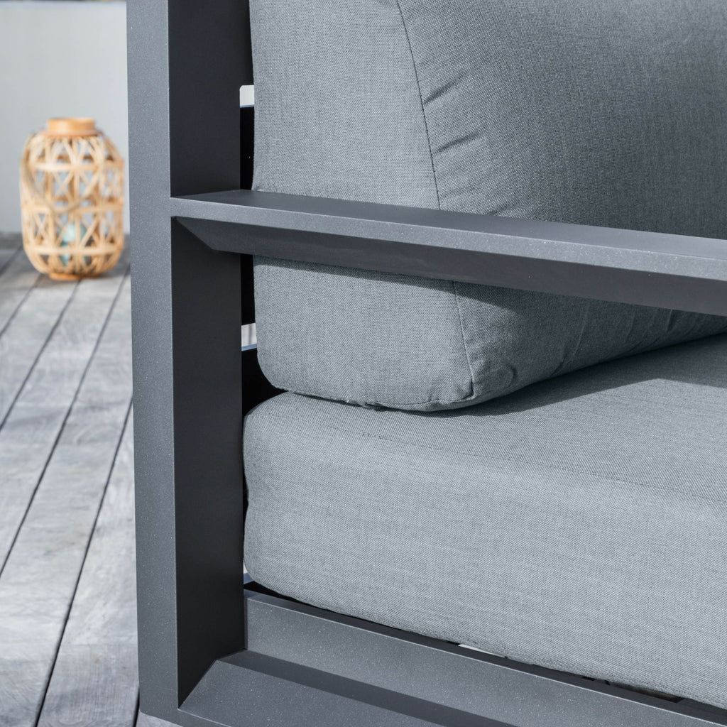 Salon de jardin aluminium 5 places 4 pcs Elba Gris anthracite - Action-sport36 -