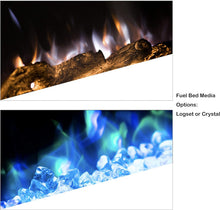 Load image into Gallery viewer, M.C.Haus Cheminée électrique avec écran Tactile et Panneau en Verre coloré pour Insert de Flamme - Chauffage Mural - Télécommande avec Cristal et bûches - 900/1800 W (102 cm, Noir)