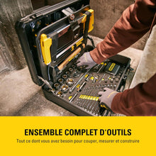Load image into Gallery viewer, STANLEY Valise de Maintenance 142 Pièces - Pinces et Coupe-Touts, Clé à Molette, Niveau, Mesure, Tournevis, Scie à Métaux, Cutter, Marteau, Outils pour Serrage-Vissage STMT98109-1