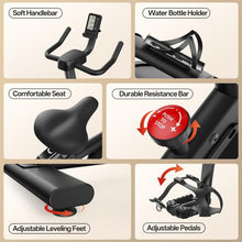 Load image into Gallery viewer, Pasyou VéLo D'Appartement Avec RéSistance MagnéTique, VéLo De Fitness, EntraîNement Cardio En Salle Velo Spinning, Stationnaires à La Maison Avec Moniteur, Support De Tablette