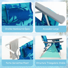 Load image into Gallery viewer, Lot de 2 Chaises de Camping Plage Pliante Table Enroulable en Aluminium Appui-tête Dossier Réglable à 5 Positions 6 Couleurs au Choix -