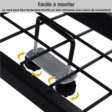 Load image into Gallery viewer, Porte-Bagages de Toit pour Voiture en Mtal 122,5x102CM avec Dflecteur d橝ir Capacit 75 KG Noir Accessoires Automobiles -