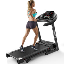 Load image into Gallery viewer, Tapis roulant intelligent pliant avec 15% inclinaison 2.5HP tapis roulant électrique pliant avec affichage LED et porte-gobelet pour l'exercice de fitness à domicile