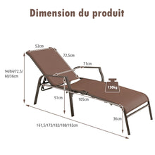 Load image into Gallery viewer, Lot de 2 Chaises longues avec Dossier Rglable Tissu Respirant Structure Robuste en Acier Charge Max 150KG -