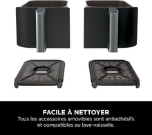Load image into Gallery viewer, Foodi FlexDrawer Air Fryer,Dual Zone Avec Sparateur Amovible,Grand Tiroir de 10,4 L,7-en-1,Double Zone,Sans Huile,Pices Antiadhsives Compatibles Au Lave-Vaisselle,Noir AF500EU