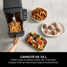 Load image into Gallery viewer, Foodi FlexDrawer Air Fryer,Dual Zone Avec Sparateur Amovible,Grand Tiroir de 10,4 L,7-en-1,Double Zone,Sans Huile,Pices Antiadhsives Compatibles Au Lave-Vaisselle,Noir AF500EU