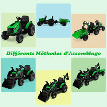 Load image into Gallery viewer, Tracteur Electrique 12 V pour Enfants 3-5 km/h Tlcommande MP3 USB Vert/Jaune -