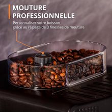 Load image into Gallery viewer, Machine  caf grain,1,7 L,2 tasses en simultan,Nettoyage automatique,Buse vapeur pour Cappuccino,Cafetire espresso,Essential noire YY8125FD,Noir -
