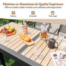 Load image into Gallery viewer, Table de Jardin Extensible en Aluminium Ajustable de 80 à 160 CM Table à Manger Extérieure Rectangulaire pour 4-6 Personnes Naturel -