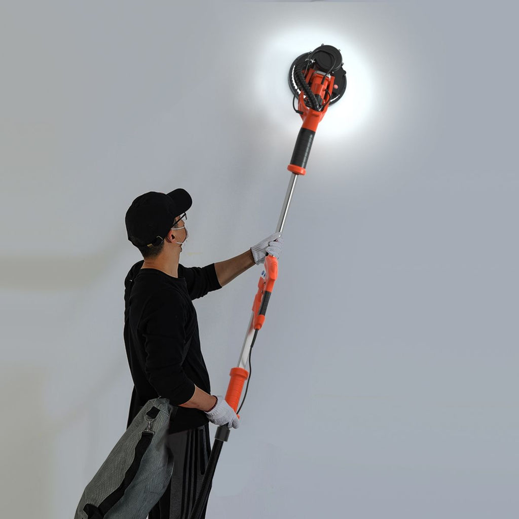 Ponceuse de Plaque de Plâtre 750W avec Lumière LED 6 Vitesses Variables 800-1750 tr/min -