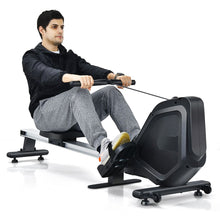 Load image into Gallery viewer, Rameur Magnétique Résistanceà 8 Niveaux Pliable 2 Roues Flexibles Rail Coulissant en Aluminium Ecran LCD Support d'Appareil -