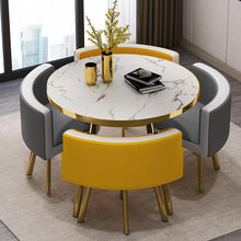 Load image into Gallery viewer, Table À Manger Ronde,Ensemble Table Et Chaise Salle A Manger,Table De Cuisine 4 Personnes,Table Chaise Encastrable,Petites Tables De Salle De Conférence,Table De Bureau Simple,Table Ronde 90 Cm (Size