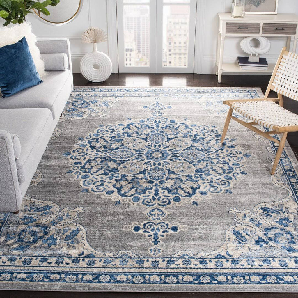 Bungalow Rose Cornett Light Gray/Blue Area Rug, Size: Rectangle 5'3 inch x 7'6 inch