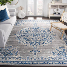 Load image into Gallery viewer, Bungalow Rose Cornett Light Gray/Blue Area Rug, Size: Rectangle 5'3 inch x 7'6 inch