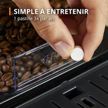 Load image into Gallery viewer, Machine à café grain,1,7 L,2 tasses en simultané,Nettoyage automatique,Buse vapeur pour Cappuccino,Cafetière espresso,Essential noire YY8125FD,Noir -