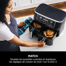 Load image into Gallery viewer, Foodi FlexDrawer Air Fryer,Dual Zone Avec Sparateur Amovible,Grand Tiroir de 10,4 L,7-en-1,Double Zone,Sans Huile,Pices Antiadhsives Compatibles Au Lave-Vaisselle,Noir AF500EU