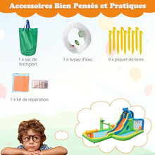Load image into Gallery viewer, Toboggan Aquatique Gonflable Gant pour Enfants Piscine  claboussures sures Mur D'escalade Canons  Eau Lancer D'anneaux Cerceau (sans Souffleur) Multicolore -