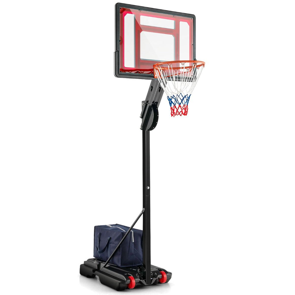 Panier de Basketball sur Pieds avec Hauteur Rglable 1,55-3,1m Support de Basketball avec Panneau Arrire en PE pour Enfants et Jaunes -